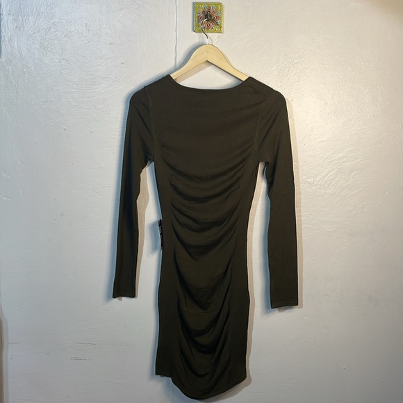 NWT Express Super Soft Olive Mid-length Long Sleeve Sweater Dress - XS - #0002 - Picture 2 of 8